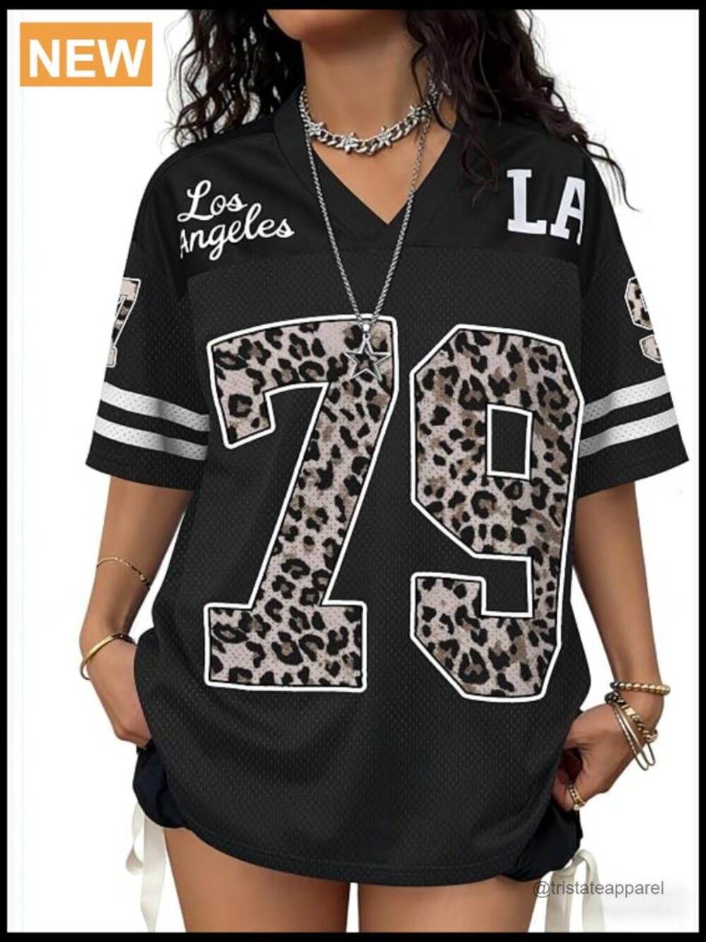 Oversized Y2K Graphic Jersey T-Shirt Streetwear V Neck Short Sleeve